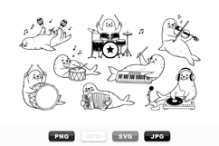 Hand Drawn Musical Seals Clipart Bundle for Kids Product Image 1