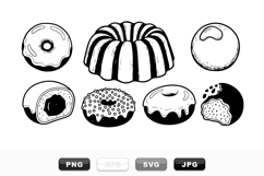 Vintage Hand Drawn Dessert Clipart Bundle Set Product Image 1