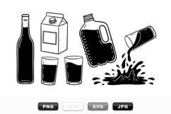 Retro Drink Bottle Vector Clipart Set for Crafts Product Image 1