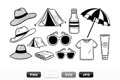 Hand Drawn Summer Camping SVG Clipart Set Bundle Product Image 1