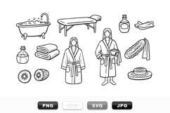 Hand Drawn Spa Vector Clipart Set for Wellness Product Image 1
