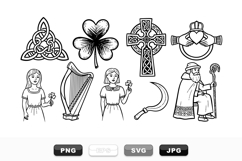 Hand Drawn Celtic Clipart Bundle For St Patrick Crafts Product Image 1