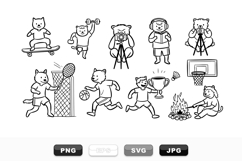 Hand Drawn Fox Sports SVG Bundle For Kids Product Image 1