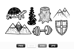 Hand Drawn Rustic Nature Vector Clipart Bundle Product Image 1