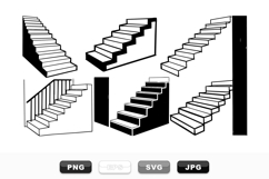 Minimalist Stairs Vector Clipart Set for Design Product Image 1