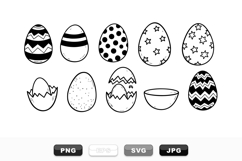 Hand Drawn Easter Eggs Vector Clipart Bundle Product Image 1