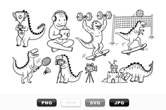 Cute Dinosaur Sports And Activities Clipart Bundle Product Image 1
