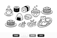 Cute Food Vector Clipart Set For Crafts Product Image 1