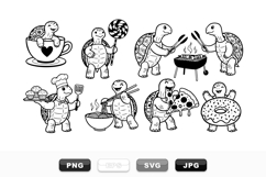 Hand Drawn Turtle Cooking Clipart Bundle for Crafts Product Image 1