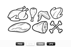Hand Drawn Meat Cuts Svg Bundle For BBQ And Butcher Product Image 1