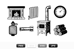 Hand Drawn Vintage Heating Objects Clipart Bundle Product Image 1