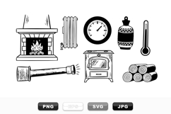 Hand Drawn Vintage Heating Elements Clipart Bundle Product Image 1