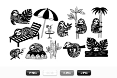 Hand Drawn Sloth Vector Clipart Bundle For Crafts Product Image 1