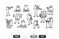 Cute Frog Musician Vector Clipart Bundle for Crafts Product Image 1