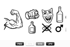 Vintage Male Icon Vector Clipart Bundle for Design Product Image 1