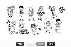 Hand Drawn Kids Candy Clipart Bundle For Crafts Product Image 1