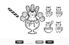 Kawaii Cat Dessert SVG Clipart Bundle For Crafts Product Image 1