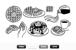 Hand Drawn Waffle Breakfast Clipart Bundle Set Product Image 1