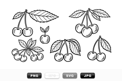 Hand Drawn Cherry Vector Clipart Set For Crafts Product Image 1