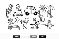 Hand Drawn Kids Animal Clipart Vector Bundle Product Image 1