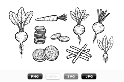 Hand Drawn Root Vegetable Clipart Vector Bundle Product Image 1