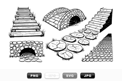 Hand Drawn Stone Pathways Vector Bundle For Crafts Product Image 1