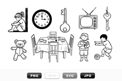 Hand Drawn Household Icons SVG Bundle For Crafts Product Image 1