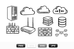 Hand Drawn Network Icon Clipart Bundle for Tech Projects Product Image 1