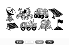 Hand Drawn Space Exploration Vehicles Vector Set Product Image 1