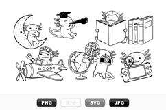 Hand Drawn Axolotl Education Clipart Bundle for Kids Product Image 1