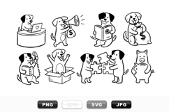 Hand Drawn Cute Dog Business Clipart Collection Product Image 1