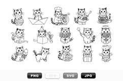 Cute Cat Character Clipart Bundle for Crafts Product Image 1