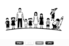 Hand Drawn Family Clipart Bundle For Kids Projects Product Image 1