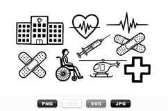 Hand Drawn Medical SVG Icon Bundle For Healthcare Use Product Image 1