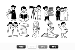 Hand Drawn Kids Learning And Prayer SVG Bundle Product Image 1