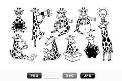 Cute Cartoon Giraffe Vector SVG Bundle Set Product Image 1