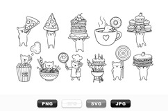 Cute Cat Food Doodle Svg Clipart Bundle For Crafts Product Image 1