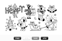 Hand Drawn Christmas Dog Clipart Bundle for Crafts Product Image 1