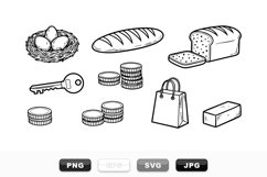 Minimal Hand Drawn Line Art Icon Vector Set Bundle Product Image 1