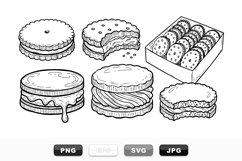Hand Drawn Vintage Cookie Clipart Bundle for Crafts Product Image 1