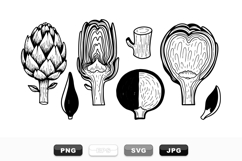 Hand Drawn Artichoke Botanical Clipart Bundle Product Image 1