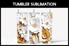 9 3D White Tumbler Sublimation |3D Flower Tumbler Wrap Product Image 6