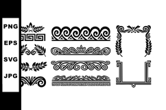 Decorative black ornamental vector borders and frames with f Product Image 1