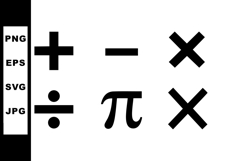 Mathematical symbols vector including plus minus multiply di Product Image 1