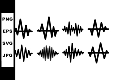 Sound Waveform Vector Icons Set in Black for Audio and Music Product Image 1