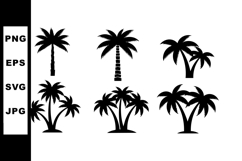 Palm tree silhouette collection with various shapes and size Product Image 1