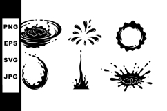Splash Water Drops Vector Illustration Set with Different Sh Product Image 1