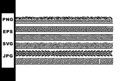 Greek ornamental border patterns vector design in black and Product Image 1