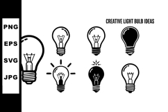 Light bulb ideas vector set with black and white glowing ill Product Image 1