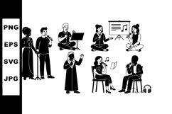 Diverse people singing and performing music in various poses Product Image 1
